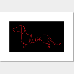 Dachshund Love Art Sketch Posters and Art